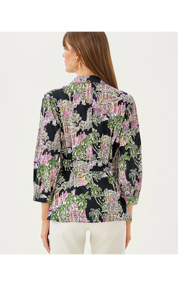 Casia Wrap Tunic- Onyx PB Anniversary Toile