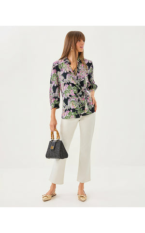Casia Wrap Tunic- Onyx PB Anniversary Toile