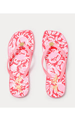 Sandsational Square Toe Flip Flop - Cane Coral Crab Collab