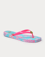 Sandsational Square Toe Flip Flop - Multi Royal Coral