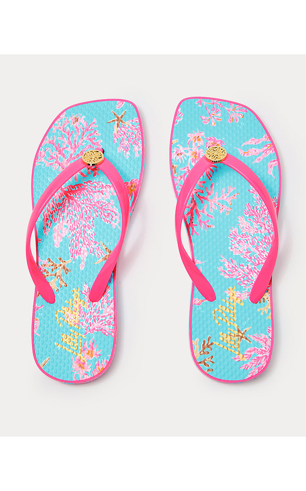 Sandsational Square Toe Flip Flop - Multi Royal Coral Shoe