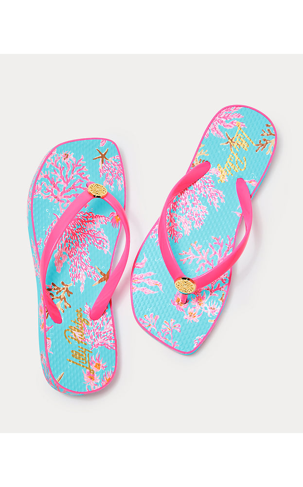 Sandsational Square Toe Flip Flop - Multi Royal Coral Shoe