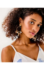 Summer Serenade Charm Hoop Earrings - Gold Metallic