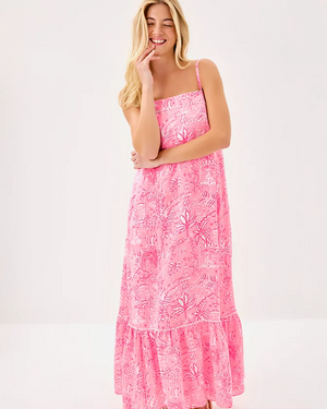 Rozalie Linen Maxi Dress - Conch Shell Pink Pennys Playground