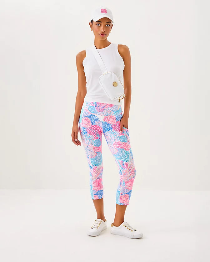 UPF 50+ Luxletic 21" Weekender High Rise Crop Legging - Multi Roar of The Seas
