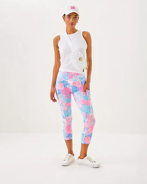 UPF 50+ Luxletic 21" Weekender High Rise Crop Legging - Multi Roar of The Seas