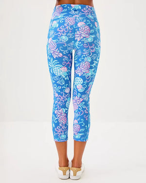 UPF 50+ Luxletic 21" Weekender High Rise Crop Legging - Sunwashed Blue Citrus Crush