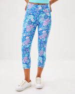 UPF 50+ Luxletic 21" Weekender High Rise Crop Legging - Sunwashed Blue Citrus Crush