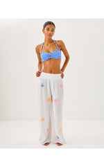 29" Enzo Embroidered Pant Cover-Up - Resort White Beachcomber Embroidery