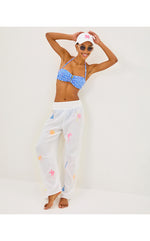 29" Enzo Embroidered Pant Cover-Up - Resort White Beachcomber Embroidery