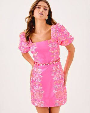 Cohen Skirted Romper - Sunkissed Pink Breezy Palm Engineered