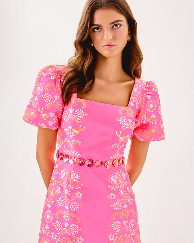 Cohen Skirted Romper - Sunkissed Pink Breezy Palm Engineered