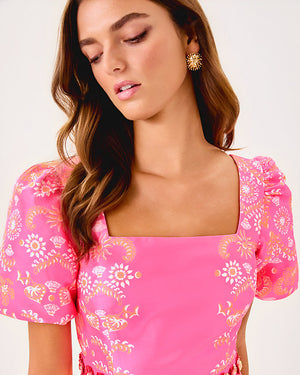 Cohen Skirted Romper - Sunkissed Pink Breezy Palm Engineered