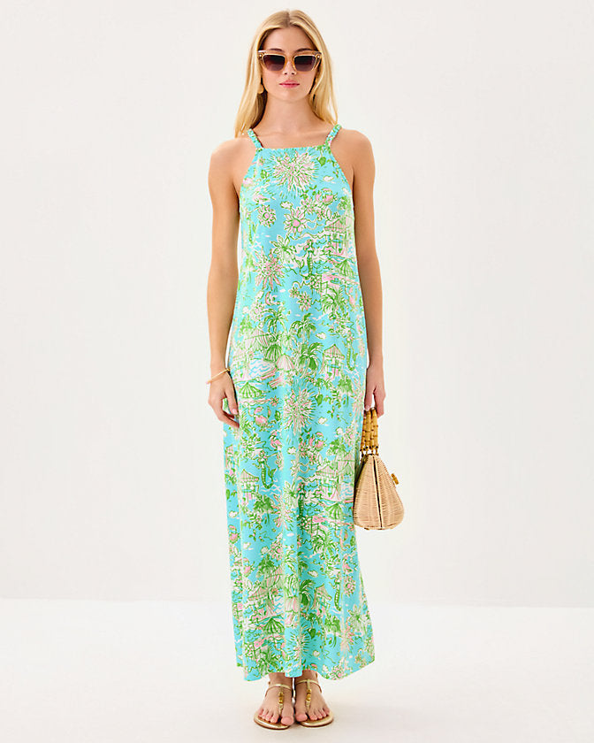 Kyleigh Maxi Dress - Fresh Water Blue Sunbathers Bliss
