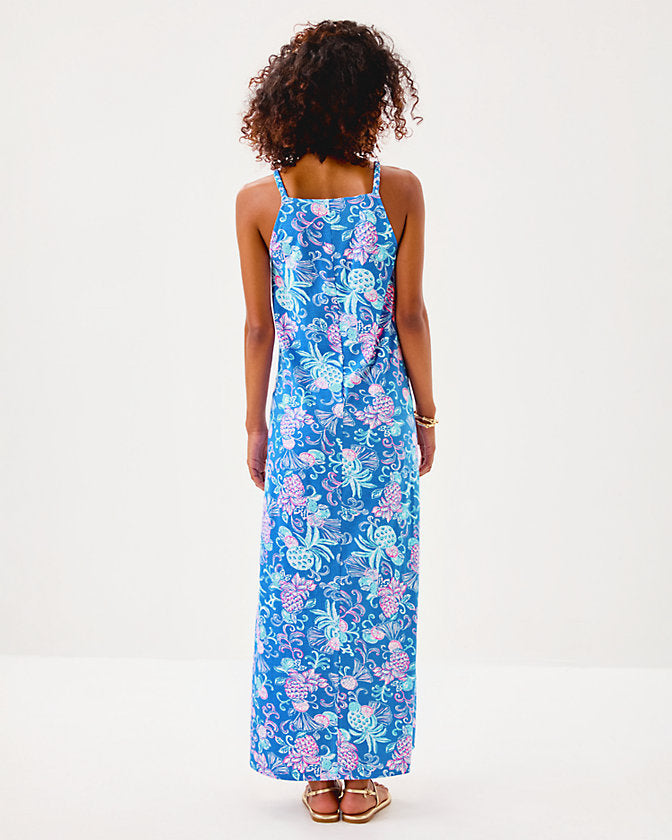 Kyleigh Maxi Dress - Sunwashed Blue Citrus Crush