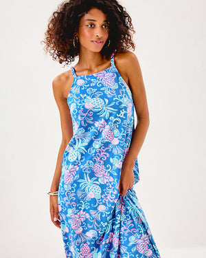 Kyleigh Maxi Dress - Sunwashed Blue Citrus Crush