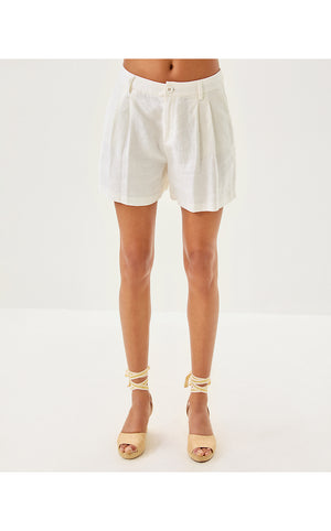 5" Dewey Linen Short - Resort White