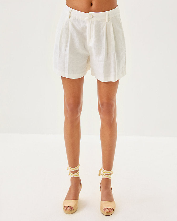 5" Dewey Linen Short - Resort White