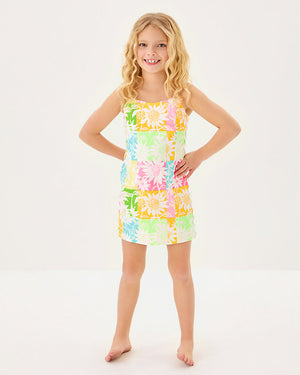 Girls Mini Shelli Dress - Multi Via Sunny Sunflowers