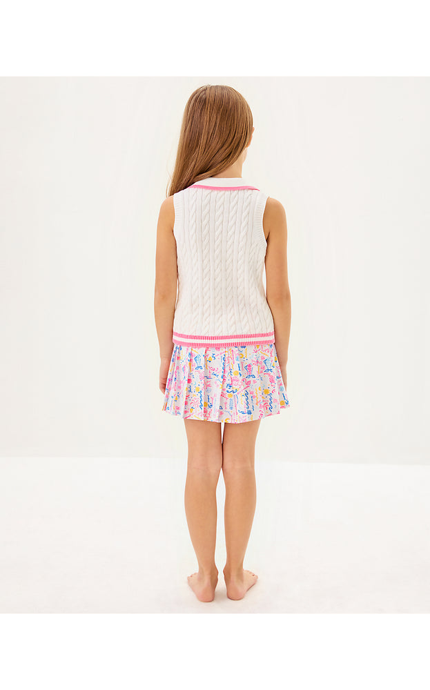Girls Mini Suzette Sweater Tank - Resort White