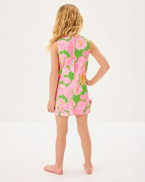 Little Lilly Classic Shift Dress - Multi Seaside Garden Overprint