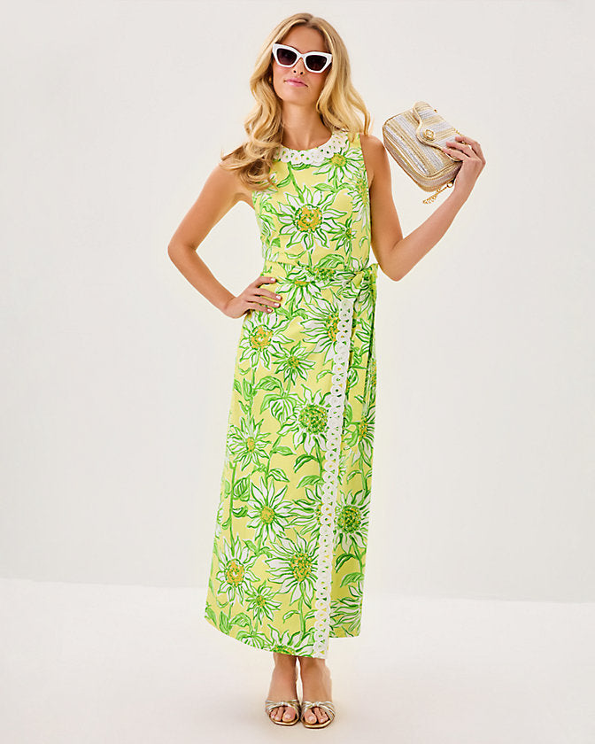 Fresia Stretch Maxi Shift Dress - Limoncello Sunbelievable
