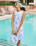 Anabelle Stretch Shift Dress - Resort White Barefoot Beachcombers