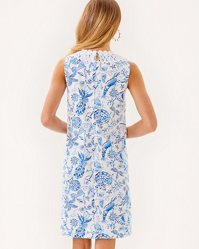 Anabelle Stretch Shift Dress - Resort White Barefoot Beachcombers