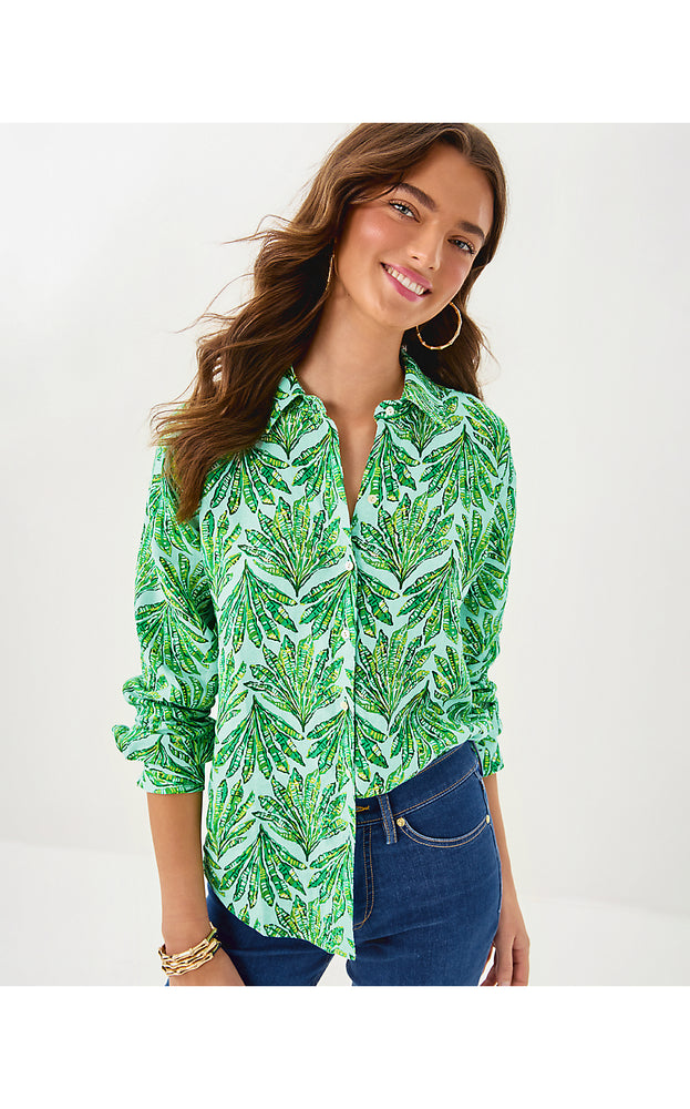 Sea View Button Down Top - Kitts Green Shady Babe