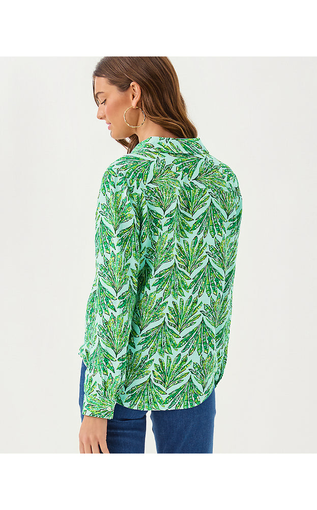 Sea View Linen Button Down Top - Kitts Green Shady Babe