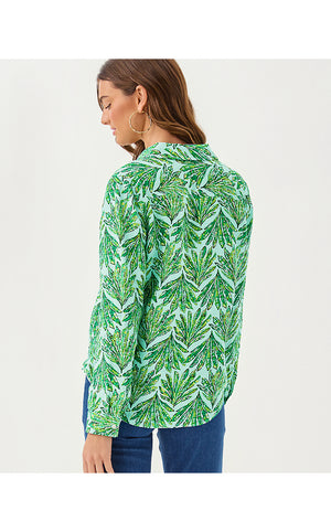 Sea View Linen Button Down Top - Kitts Green Shady Babe