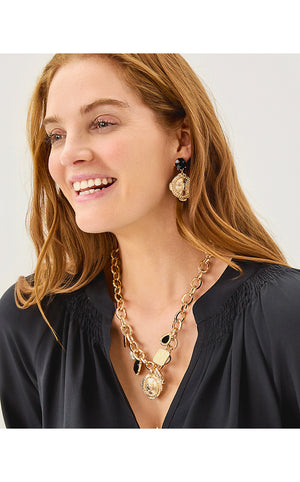 Sunset Shadows Charm Necklace - Noir