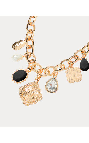 Sunset Shadows Charm Necklace - Noir