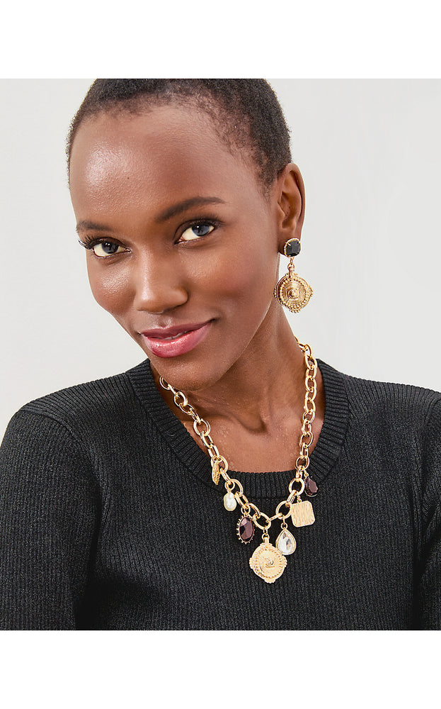 Sunset Shadows Charm Necklace - Noir