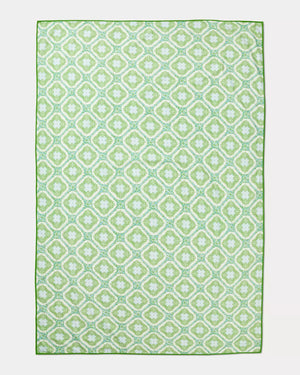 Tablecloth with Piped Edge - Multi Bamboo Trellis with Bamboo Border