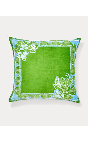 Printed Pillow Cover - Peninsula Green Scarf Border