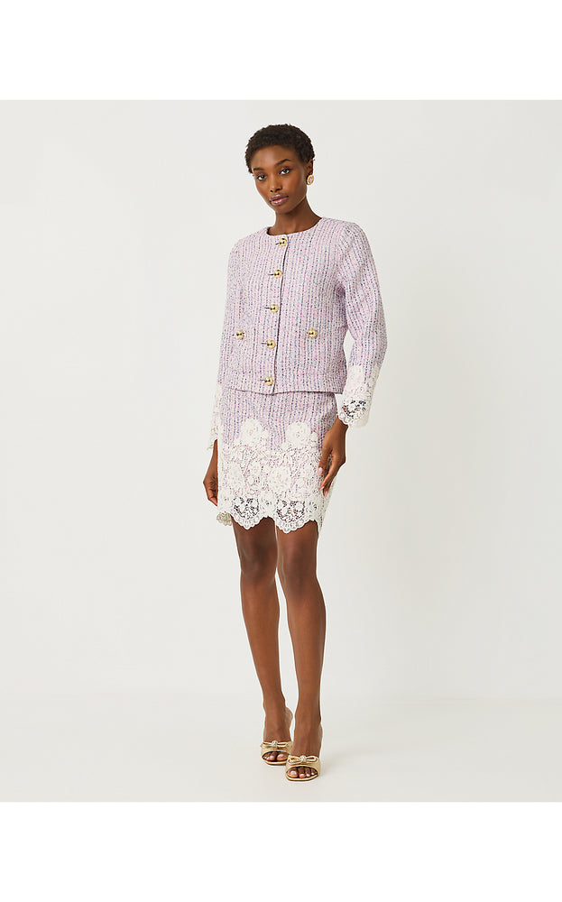 Bettany Boucle Skirt - Pink Bliss Blushing Boucle