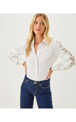 The Lace Lilly Shirt - Resort White