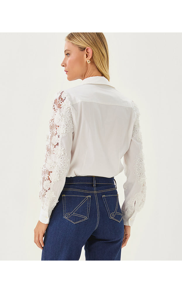 The Lace Lilly Shirt - Resort White