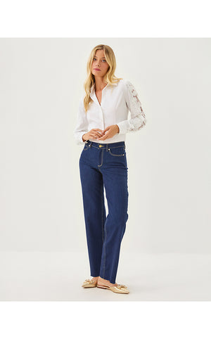 The Lace Lilly Shirt - Resort White