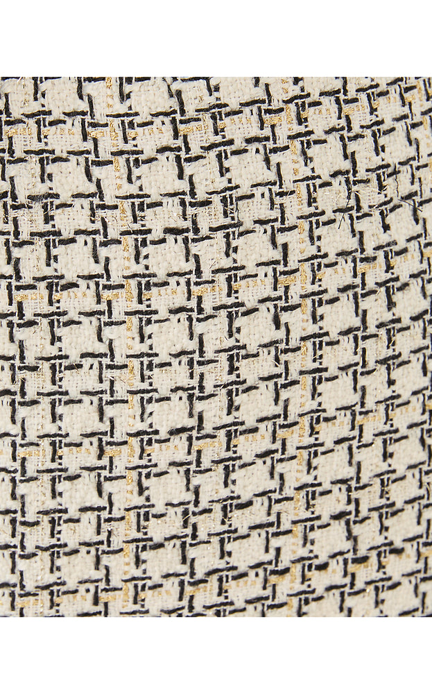 4" Sarissa High Rise Boucle Short - Coconut Lurex Houndstooth Boucle