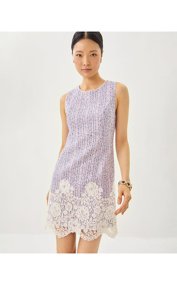 Sharone Boucle Shift Dress - Pink Bliss Blushing Boucle