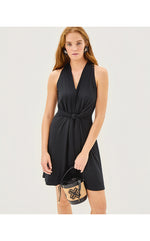 Wisteria V-Neck Dress - Noir