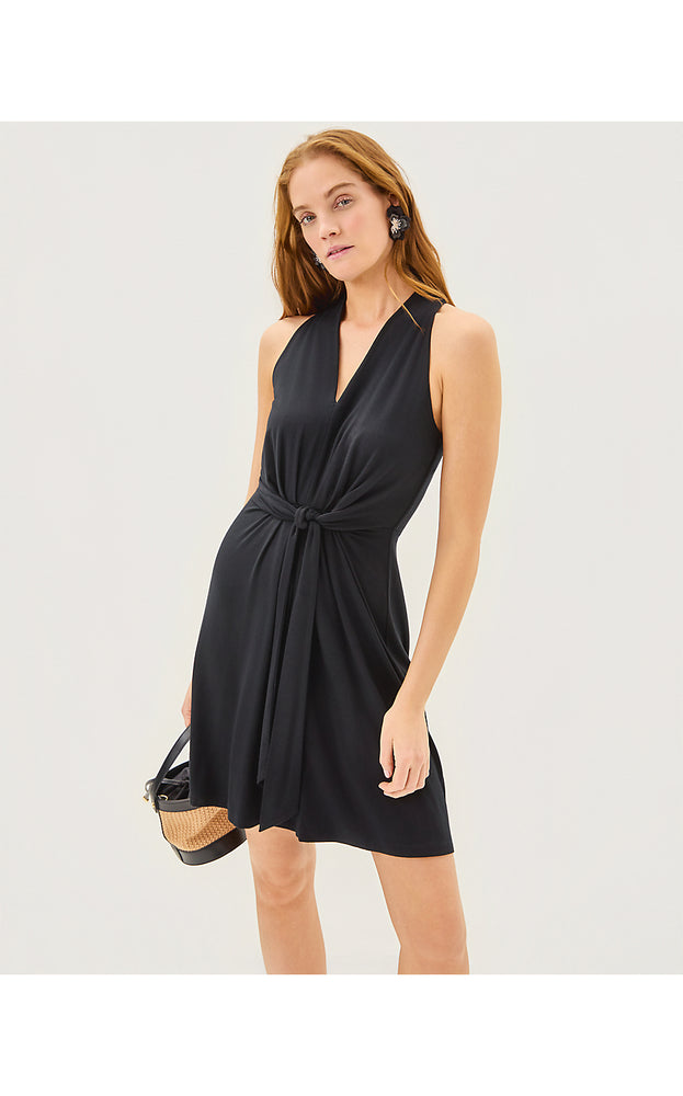 Wisteria V-Neck Dress - Noir