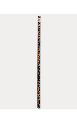 Skinny Logo Belt - Multi Leopard Faille