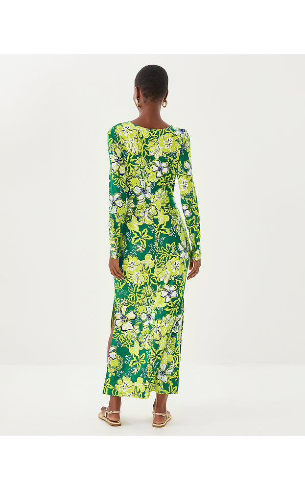 Alessani Maxi Dress - Fiddle Leaf Green Once And Floral