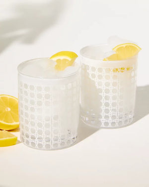 Lo Ball Glass Set, Resort White Caning