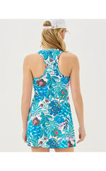 UPF 50+ Luxletic Forehand Active Dress - Breezy Aqua Best Fronds Forever