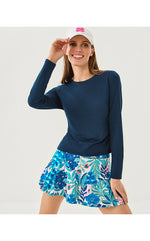 UPF 50+ Heston Long Sleeve Tee - Low Tide Navy