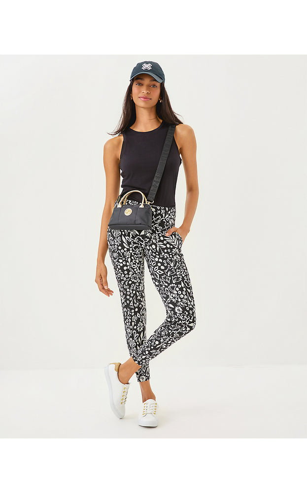 UPF 50+ Luxletic 28" Island Mid Rise Jogger - Noir Purrfect Pounce Knit Jacquard